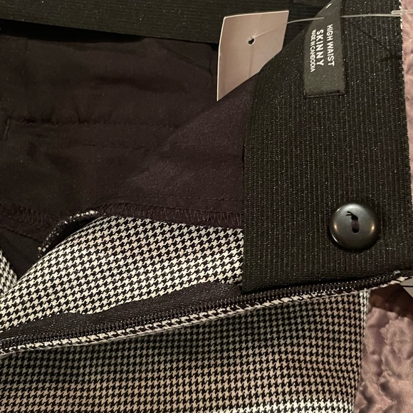 LOFT Gray Houndstooth Skinny Tailored High Waisted Fitted Leg - Picture 12 of 15